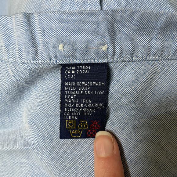 Vintage Tommy Hilfiger Chambray Full Button Down Denim Shirt Men's Size Medium M - Picture 10 of 11